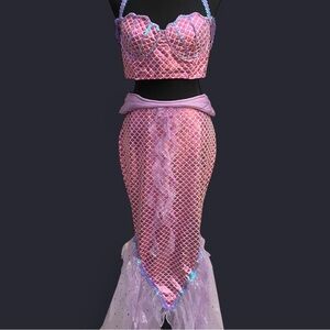 Pink and Purple Mermaid Costume Set